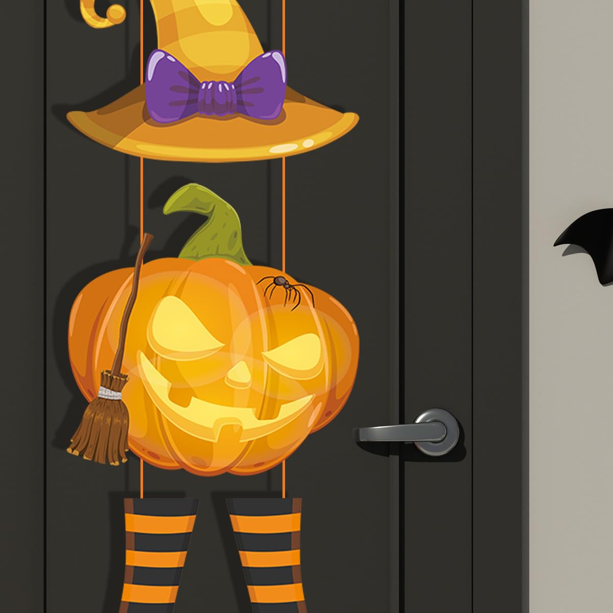 Halloween Türbanner 180x30 Cm (2 Stück) - Niedliches Geister-Design, Wetterfestes Oxford-Material Für Haustür & Party