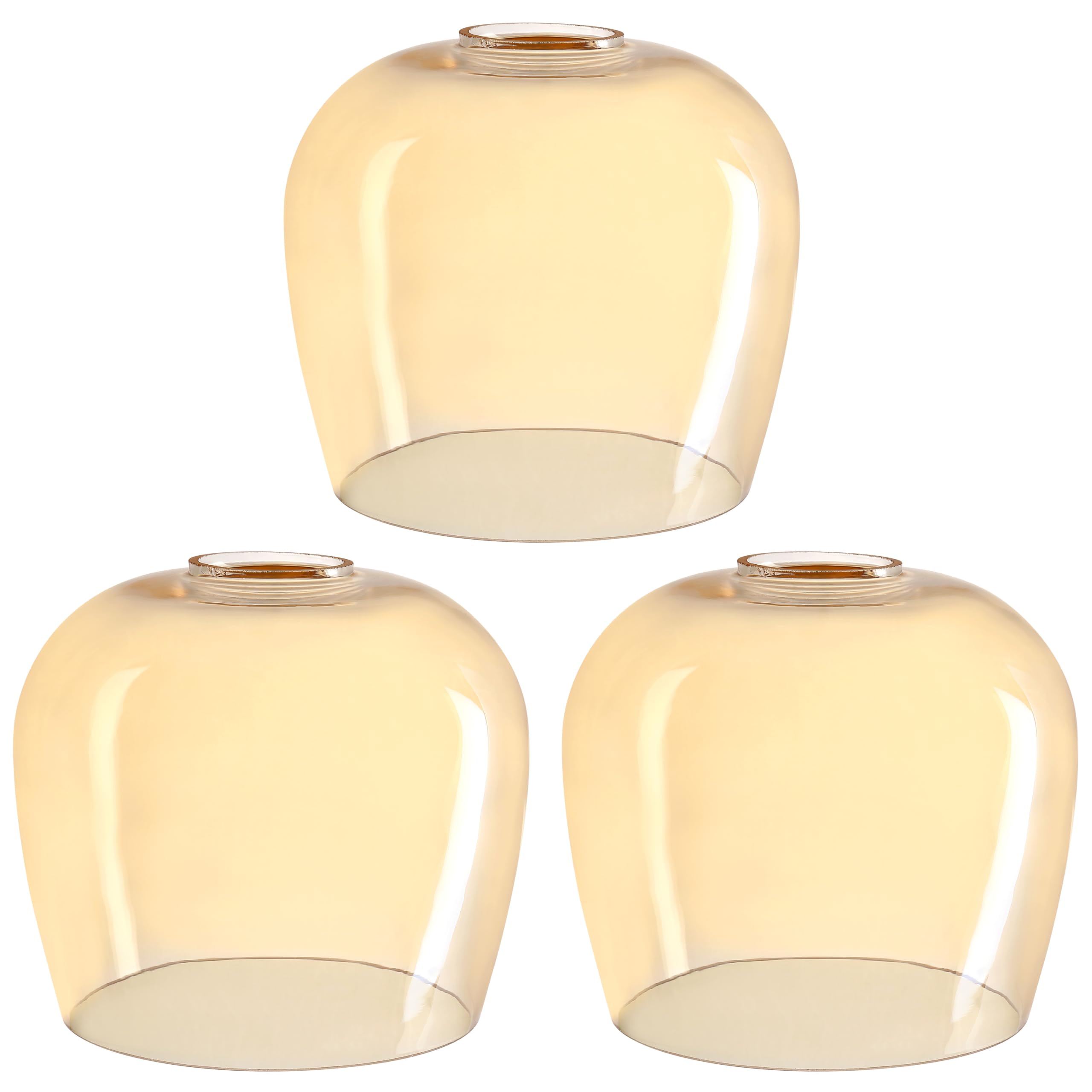 3 Pack 6.3 Inch Amber Replacement Glass Lamp Shade Pendant Ceiling Chandelier Wall Sconce Light