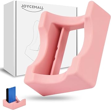 Silicone Cup Cradle for Tumblers, JOYCEMALL 1PC Tumbler Holder with Built-in Slot, Felt Edge Squeegee for Applying Vinyl Decals Anti-Skidding Supports Crafting Pink
