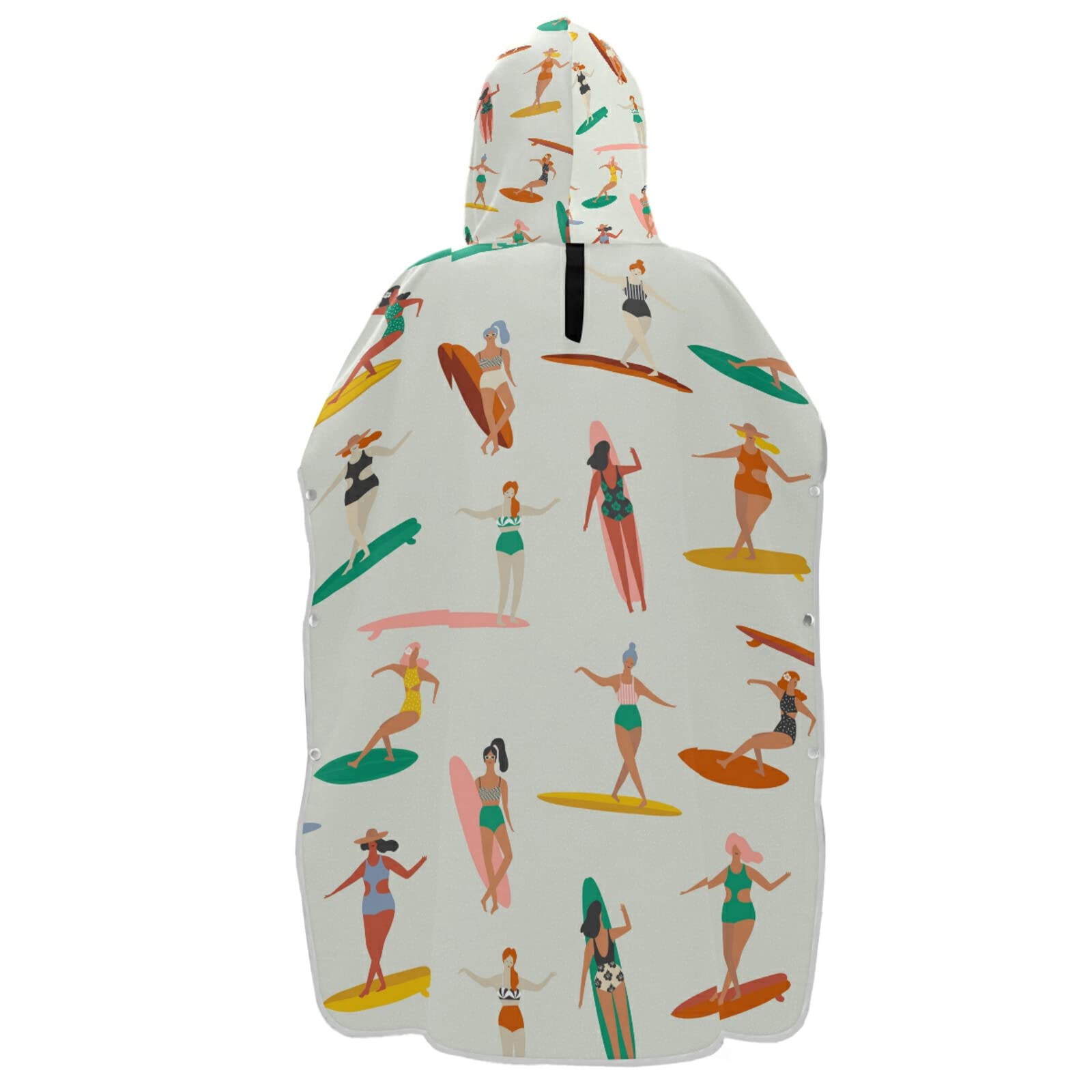 Mädchen Surfer in Bikinis Nahtloses Muster Erwachsene Surf Poncho Wickelmantel mit Kapuze und Tasche, schnell trocknender Bademantel, Mikrofaser-Handtuch-Neoprenanzug für Bad, Strand, Outdoor