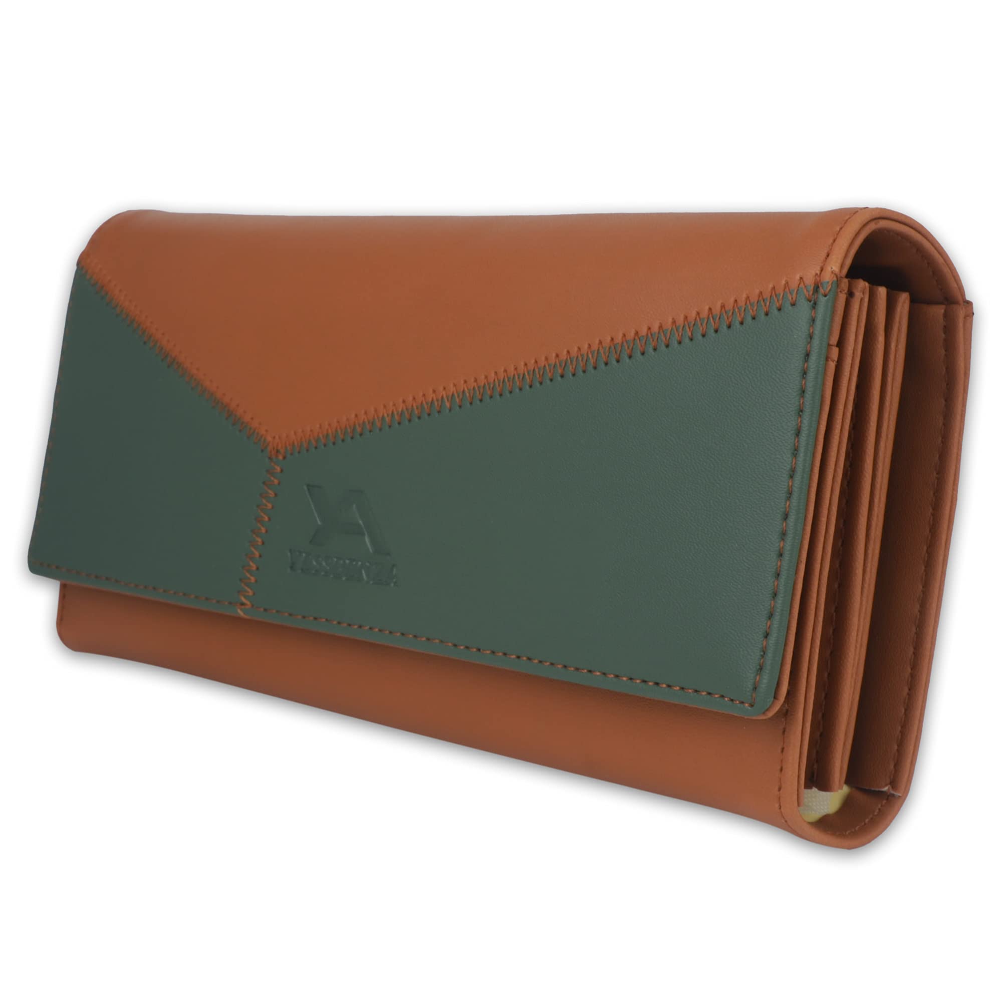 YESSBENZA Women's Faux Leather Fancy Handbags Hand Wallet Purses Clutch (Tan)