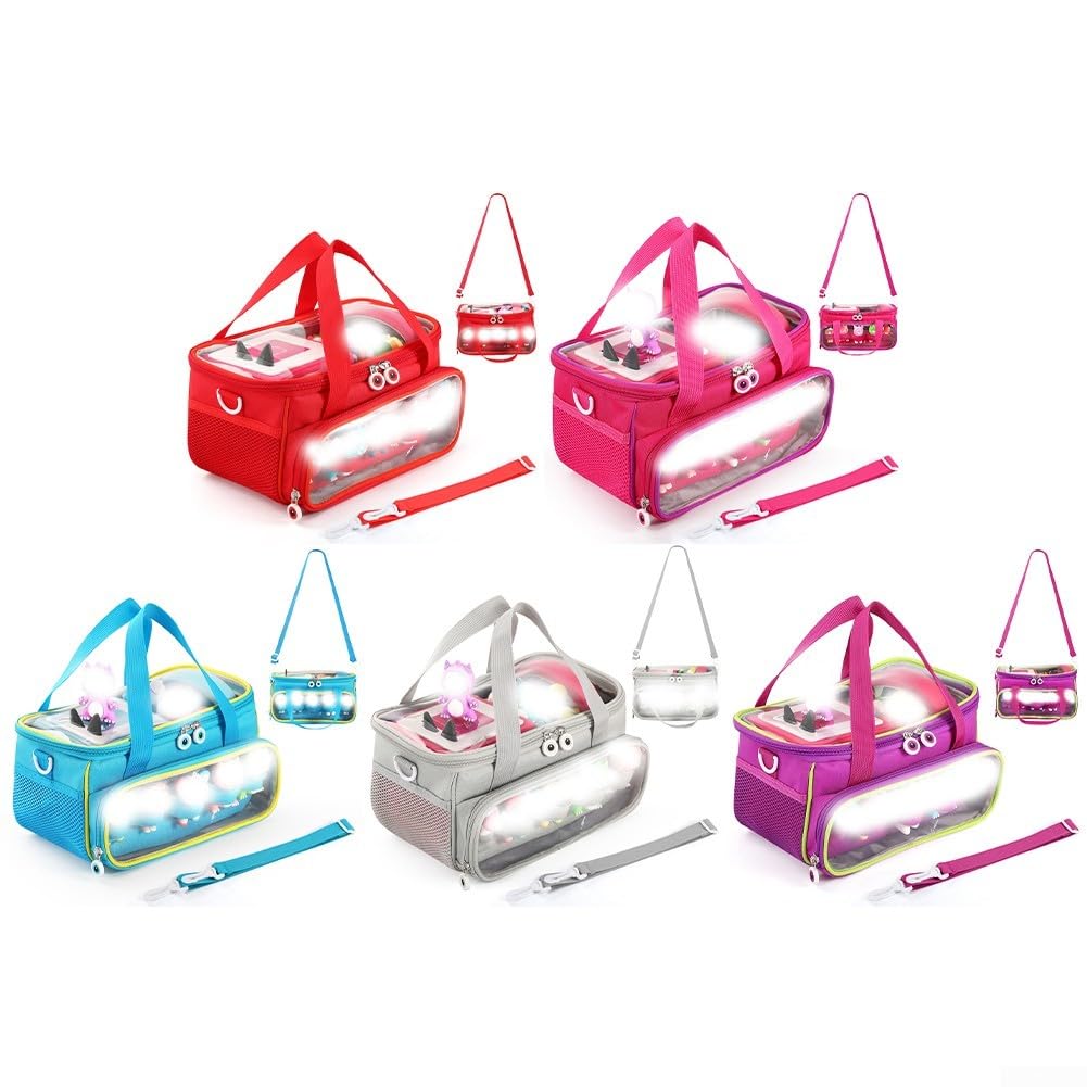 Rangement pour Tonies, étui de transport portable, pour kit de démarrage Toniebox et figurines, sac de transport pour débutant et accessoires de rangement (rouge)
