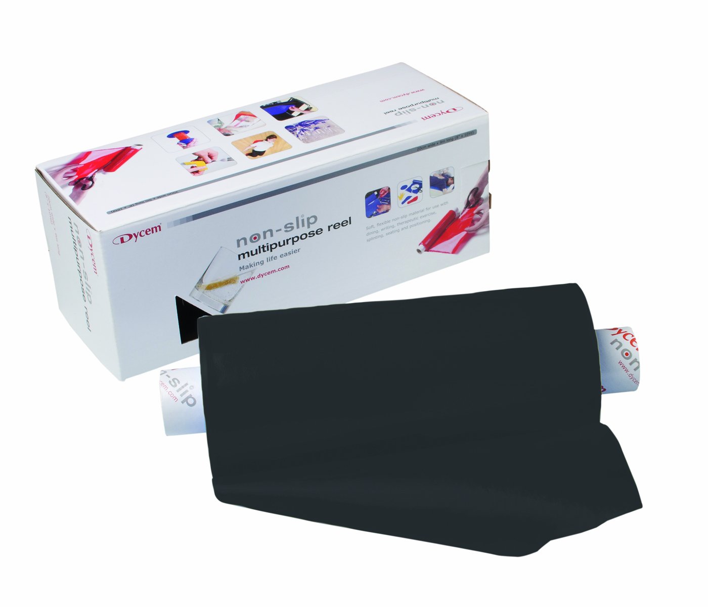 Dycem Non-Slip Material Roll for Daily Living - Black 8" x 10 yards, Gripping Silicone Mat, Cut to Shape