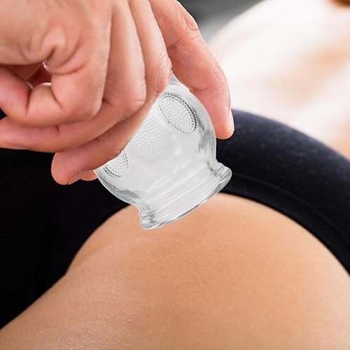 Miniatura 5 de Healifty Juego de 6 ventosas de vidrio para terapia de ventosas, ventosas al vacío para masaje corporal y terapia china de ventosas con material de