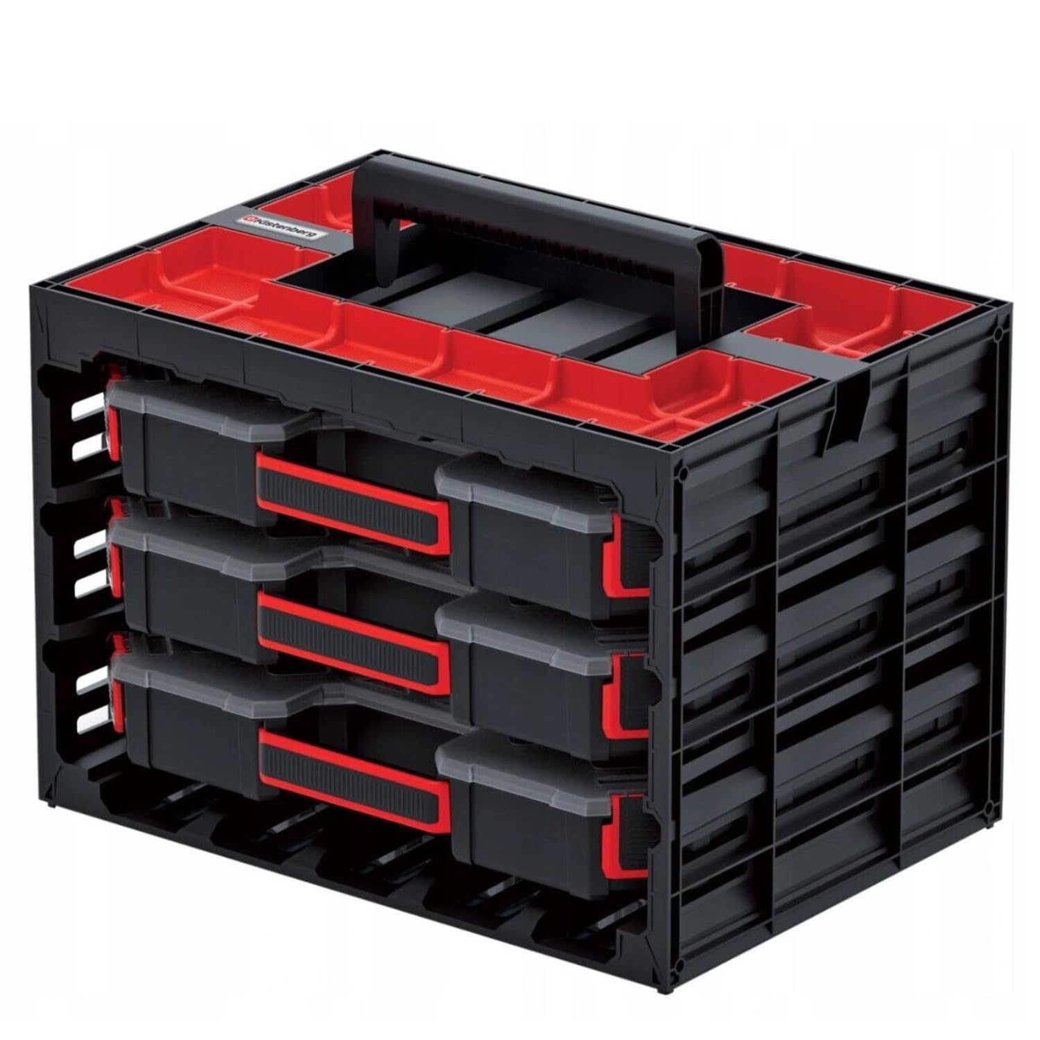 B2C Parts Storage Organiser Tager Case DIY Compartment Cabinet Screws Carry Tool Box Workshop Garage (Set 1)