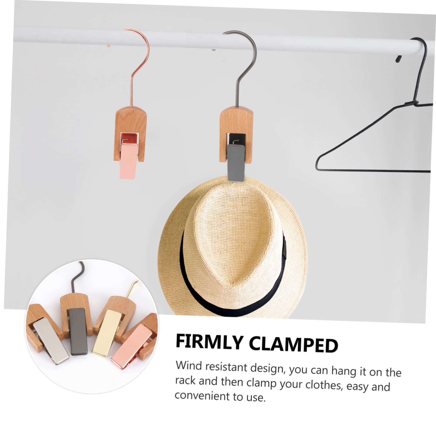 Angoily Mollette da Bucato Sicure i Tessuti in Legno e Acciaio Inossidabile Set 5 Pezzi per Asciugatura Colore Casuale Clip Multiuso per Calzini e Fazzoletti