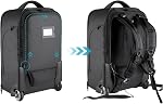 Neewer 2-in-1 Sac à dos de caméra à roues convertible, étui à bagages roulant avec poignée télescopique et séparateurs anti-choc pour DSLR Appareils photo, objectifs, hottes, strobes, trépieds et autres accessoires