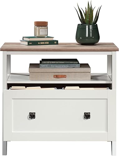 Miniatura 14 de Sauder August Hill Archivador con 1 cajón con estante abierto, archivador tamaño legal, acabado blanco suave