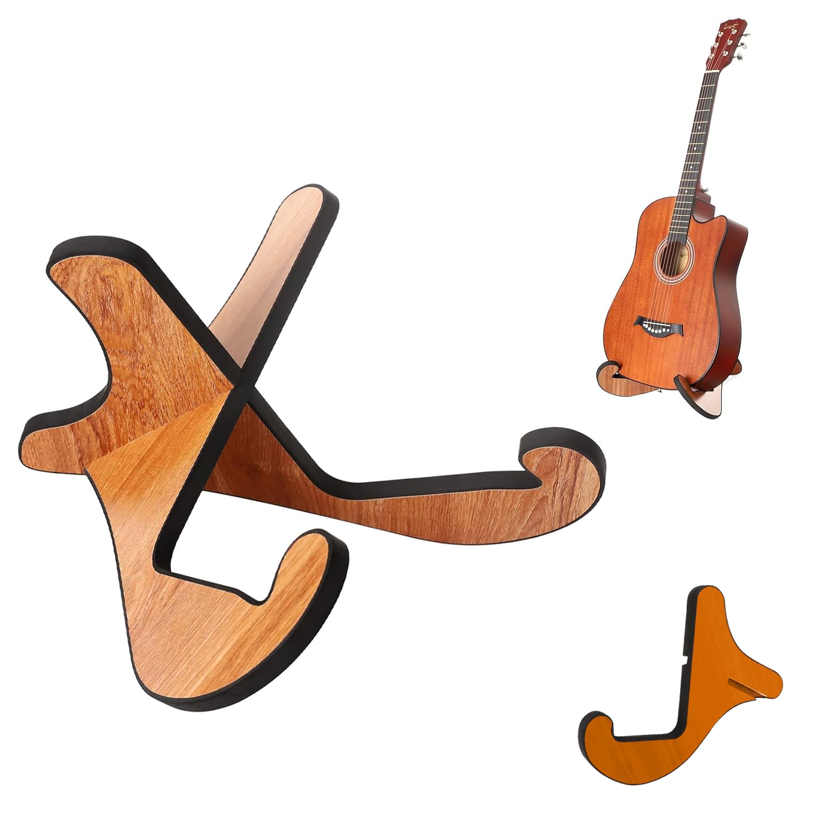 LMSAWK Acoustic Electric Bass Stand A, Electric Bass Travel Classic Guitar Stand, Universal Folding A-Frame Guitar Stand, for Electric Guitar, Bass, Cello, Banjo, Mandolin, Ukulele, Black