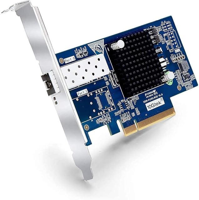 10Gb PCI-E Network Card X520-10G-1S Compatible for Intel X520-DA1(Intel E10G42BTDA), with Intel 82599EN Controller, Single SFP+ Port, 10G PCI-E LAN Adapter Support Windows Server, Linux, Vmware