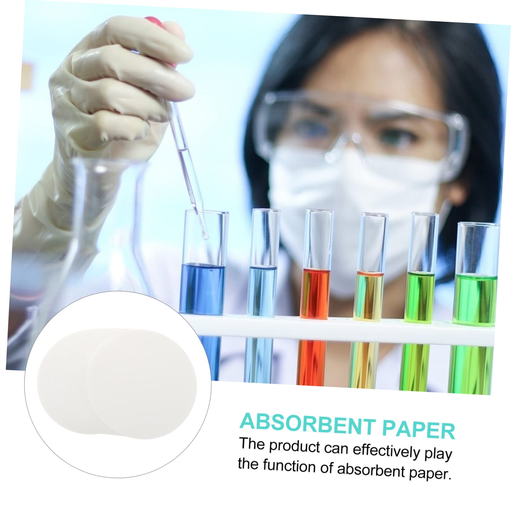Hemobllo 100sheets Laboratory Qualitative Filter Paper Folded Filter Paper Experiment Filtering Absorbent Lab Use