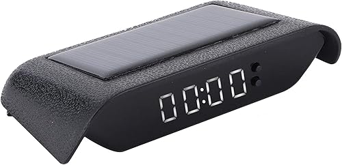 Miniatura 9 de Reloj digital para automóvil, reloj digital adhesivo portátil, para camión, con energía solar, hora, fecha, temperatura, pantalla LCD, sin cableado