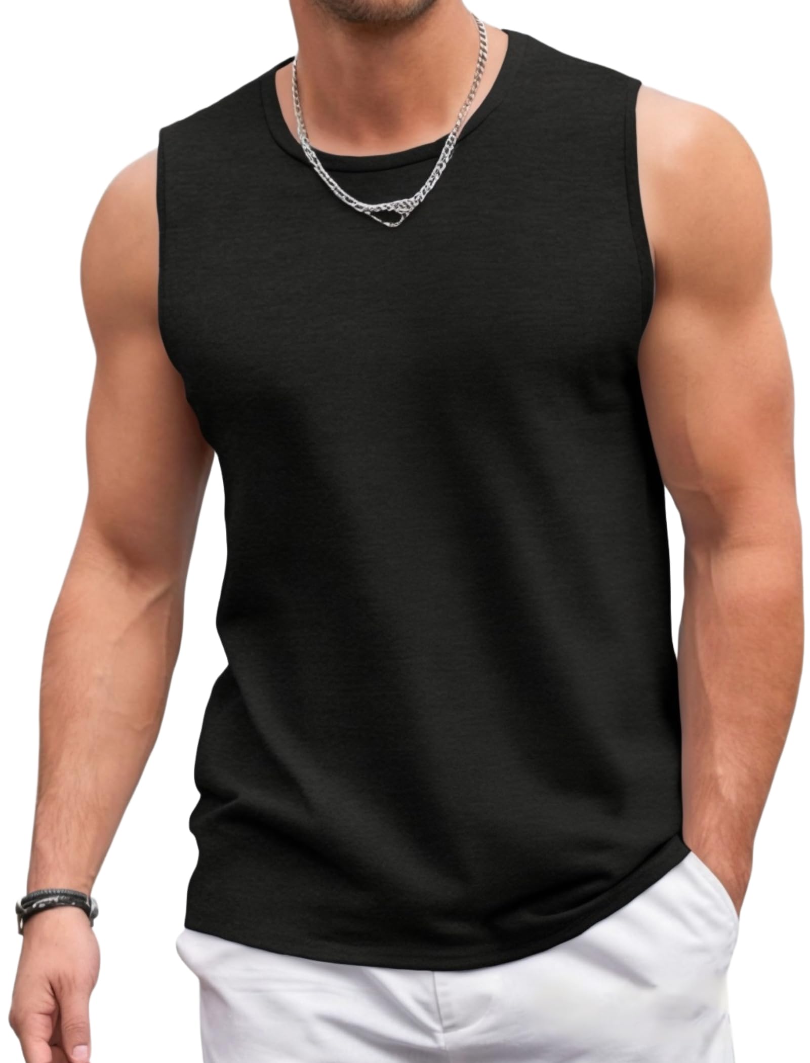 PINSPARK Tank Top męski, 1 lub 3-pak, koszulka bez rękawów, na siłownię, fitness, koszulka sportowa, szybkoschnąca, oddychająca koszulka funkcyjna, trening