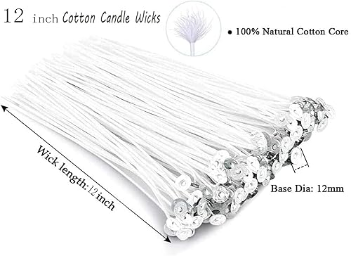 Miniatura 6 de PXBBZDQ Mecha de vela de algodón de 6 pulgadas, 100 mechas de vela preenceradas para hacer velas, mechas delgadas Lx