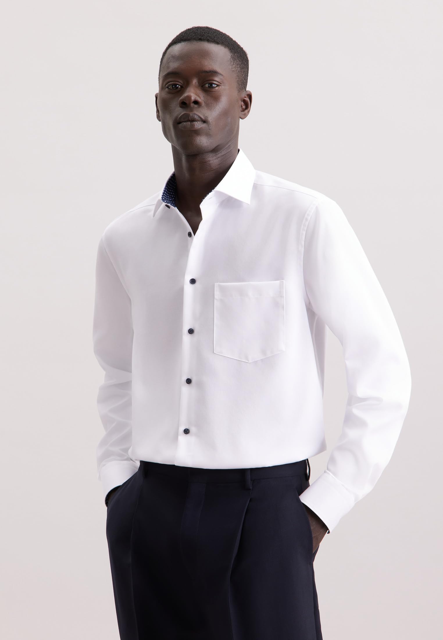 Seidensticker Shaped Fit Langarm Business-Hemd Camicia Uomo