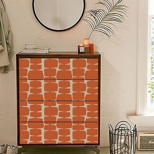 Wallpaper Orange Block Peel and Stick Wallpaper: Self Adhesive Wallpaper for Living Room Waterproof Vinyl Wall Paper,Art Deco Wallpaper Thicken Sticky Back Plastic Removable 40X100CM