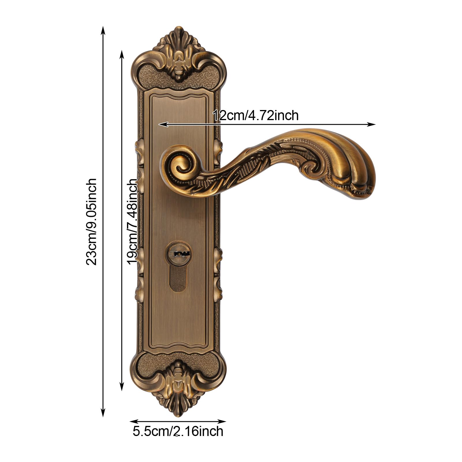 Serratura per porta in stile europeo, Con Maniglia Serratura Cilindro Antico Bronzo Colori Per Il Soggiorno Camera Da Letto Porta