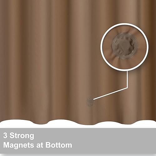 Vista 239 de Barossa Design - Forro de cortina de PEVA para ducha, calidad prémium, sin olor químico, no contiene PVC ni BPA, ligero, tamaño estándar, con 3 Gris