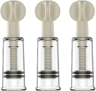 Nipple Suction Cups Corrector Inverted Sucker, 3pcs Vacuum Nipple Pullers Set Flat Nipple Aspirator for Girls Female Breastfeeding Mother (White-3PCS)