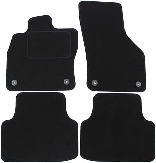 J&J AUTOMOTIVE | Velour Floor Mats Car Pegs Fit Octavia 5E of 2013, Precise Fit, Non-slip Incredible, Reinforced in Pedal Area