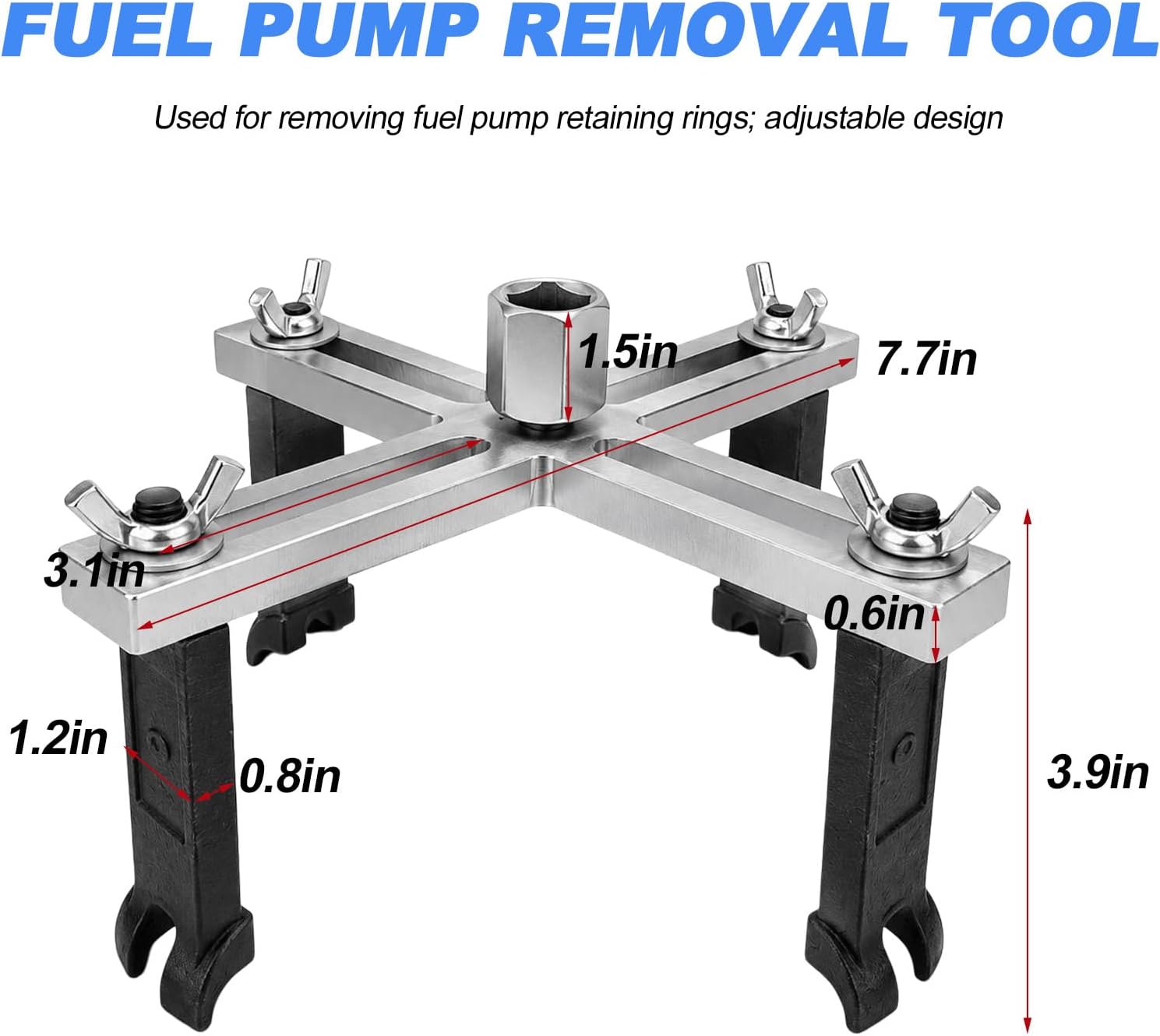 Fuel Pump Removal Tool, 4-Jaw Vehicle Fuel Pump Lock Ring Repair Tool