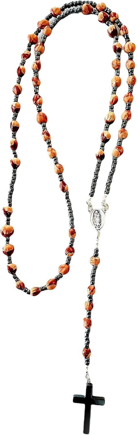 Ghost Bead Rosary w/Hematite Cross
