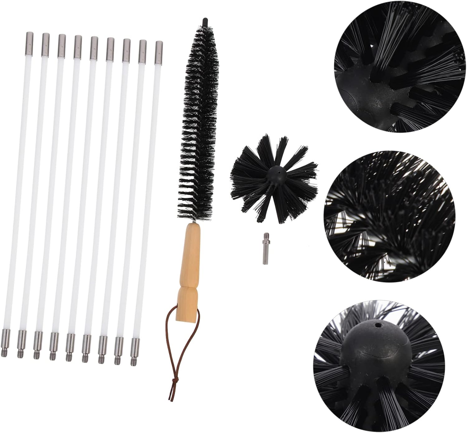 Alipis Fireplace Tools Chimney Brush Dryer Vent Brush Kit Efficient Cleaning for Lint Dust