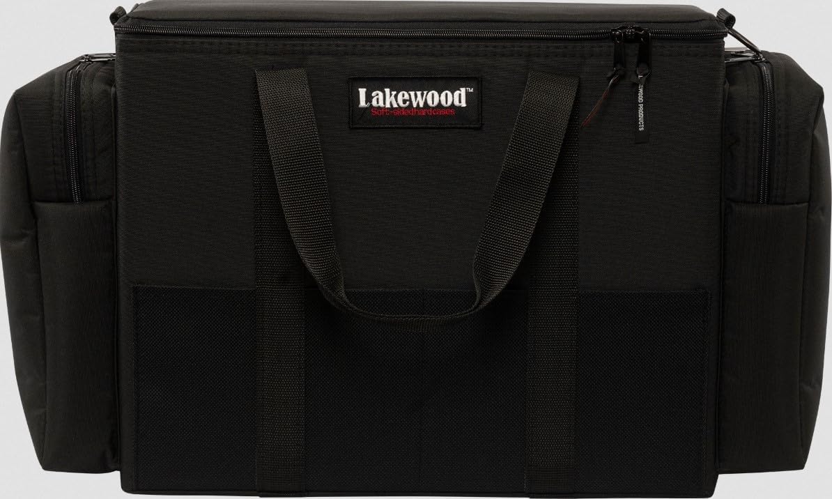 Lakewood Fishing Upright Tackle Box - Black - Tackle Box for Musky/Pike and those larger baits - Holds up to 50 Baits/Lures - 18.5” L x 8.5” W x 15” H