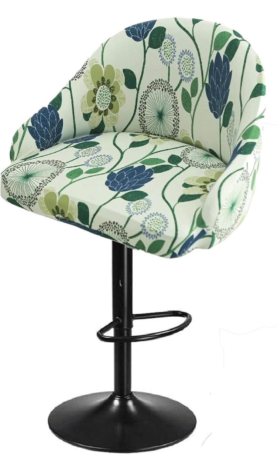SDNAM Pub Bar Counter Stool Chair Covers with Back and Arms Set of 4/2/1 Stretch, Swivel Curved Kitchen Barstool Chair Cover Curved Back Bar Stool Slipcovers with Arms(H4,1PC)