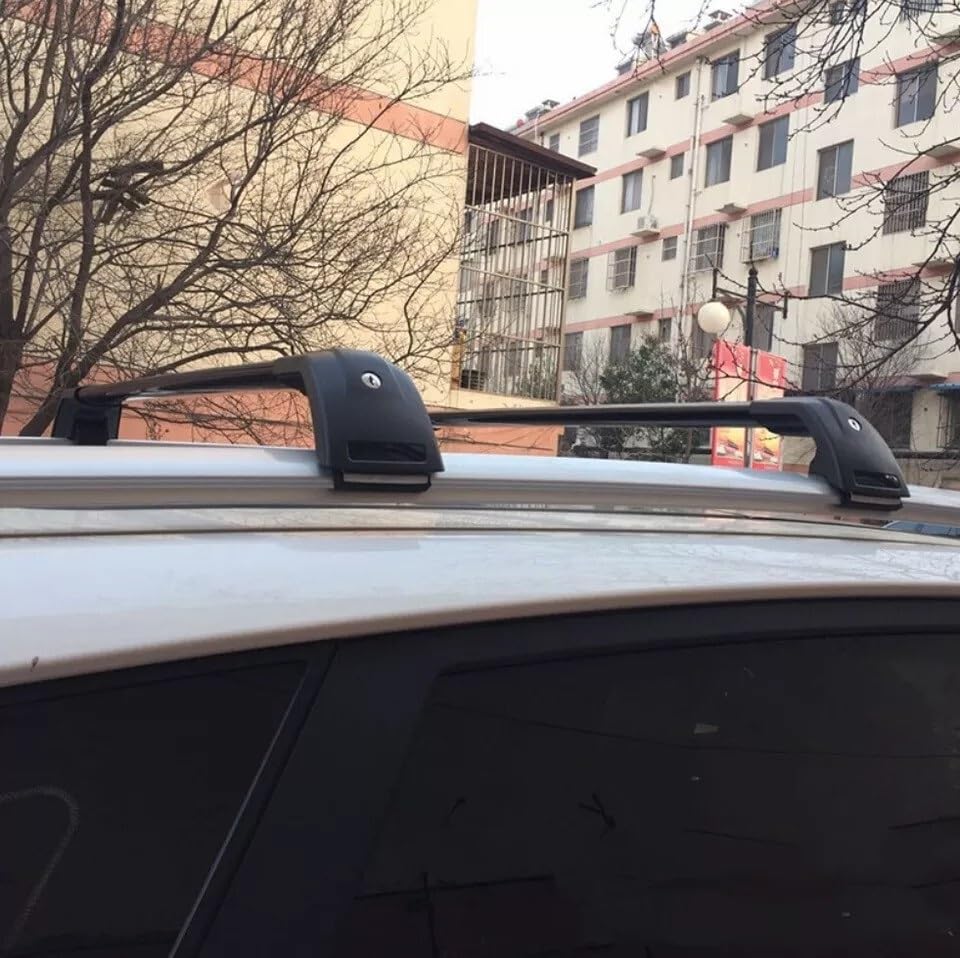 Barras de techo para Volkswagen T-ROC 2017-2024 con portabicicletas bloqueable carga de aluminio 2