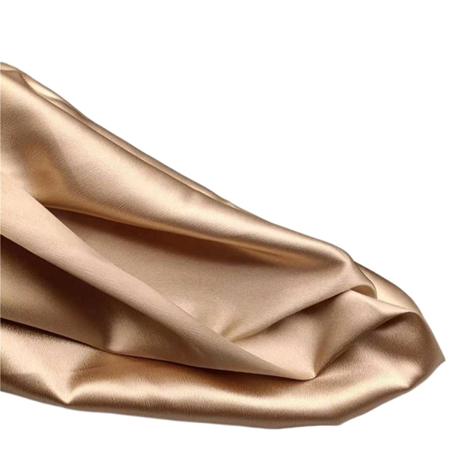 Tela De Raso Satin Tela de satén microelástica gruesa por metro for traje, vestido boda, costura ropa, imitación seda morera, tela alta calidad(Champagne)