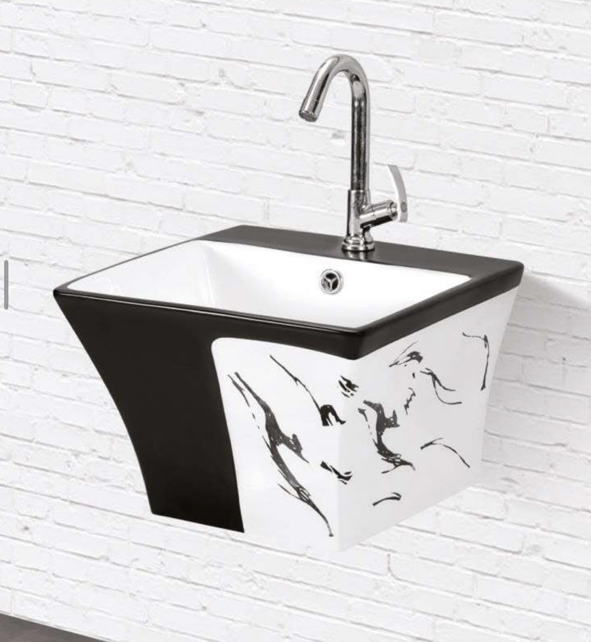 Nexa Bathware Ceramic desiner half pedistal wall hung wall mount basin | Luxurious Wash basin Table Top Bathroom Sink Wash Basin MARBLE Colour With MATT Finishing (16 X 15.5 x 11 INCH) MARBLE MATT (B0CZ79TT79) Amazon Price History, Amazon Price Tracker