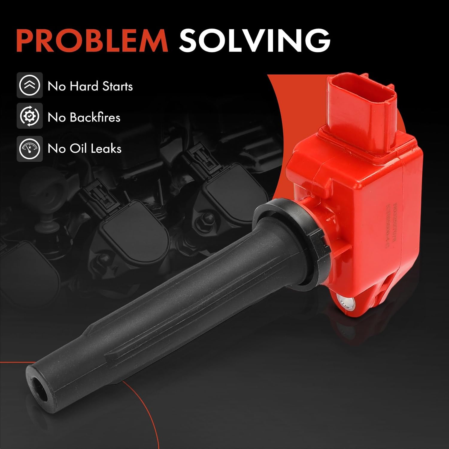 A-Premium (Red) Engine Ignition Coil Pack Compatible with Mazda CX-5 2013-2024, 3 2012-2024, 6 2014-2020, CX-9 2016-2023, 5 2017, MX-5 Miata, CX-3, CX-30, 3 Sport, CX-50 & Toyota Yaris, 4-PC Set