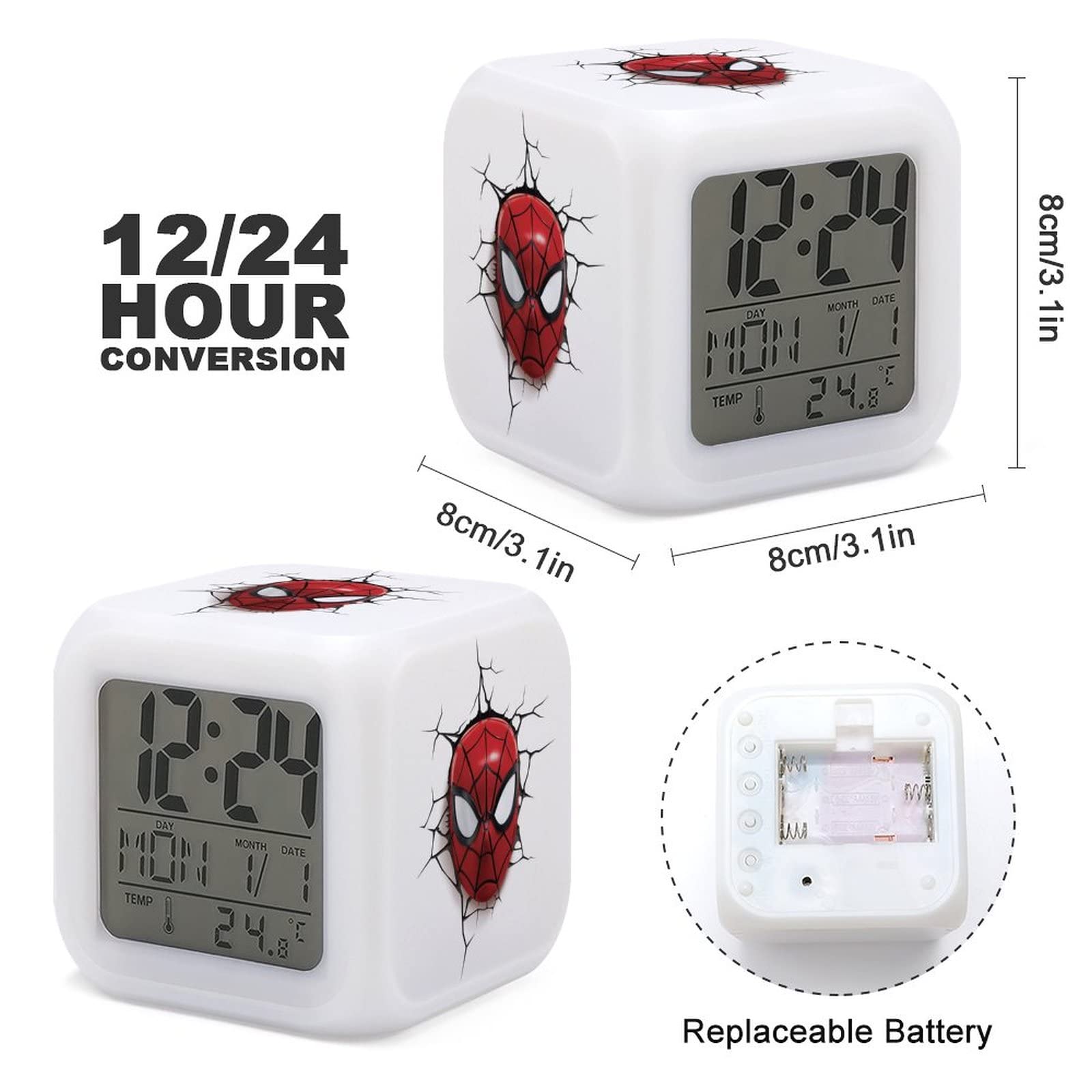 Amazon.co.jp: スパイダーマン 目覚まし時計 アナログ 大音量 アラーム