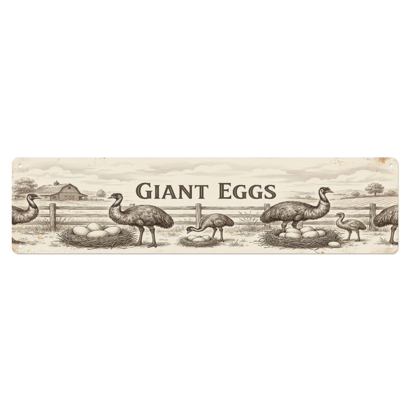 Xanthor Style Metal Tin Sign Vintage Nest Run Bird Farmhouse Funny Bird Backyard Farm