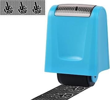 DS. DISTINCTIVE STYLE Middle Finger Stamp Funny Guard Your ID Stamp Roller for Identity Theft Protection Ink Roller to Block Out Name and Address