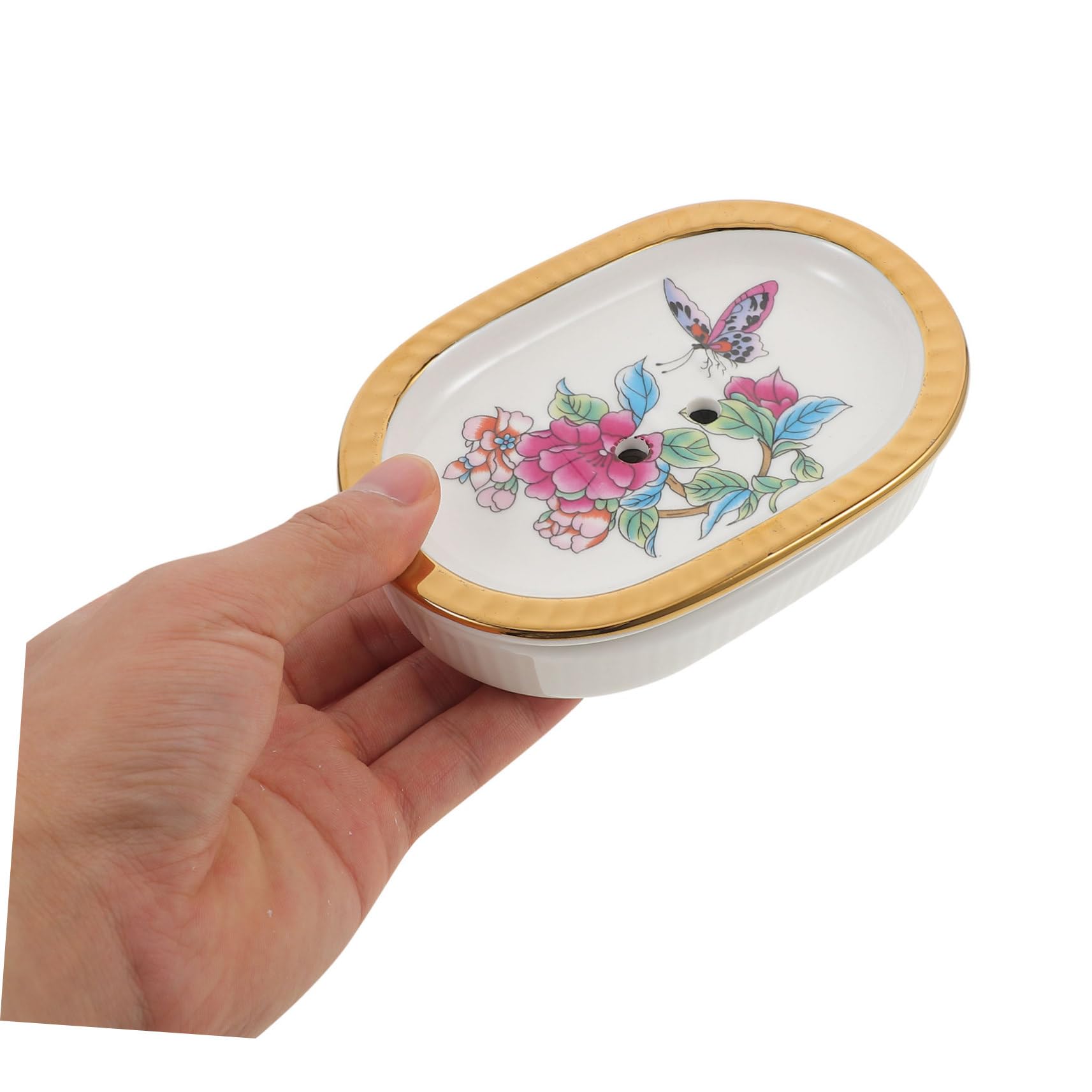 Amosfun 3 Piezas Jabonera de cerámica con Phnom jabonera autodrenante Decorativa autodrenante Drenaje cerámica Escurridor de jabón Bandeja Artículos para el hogar