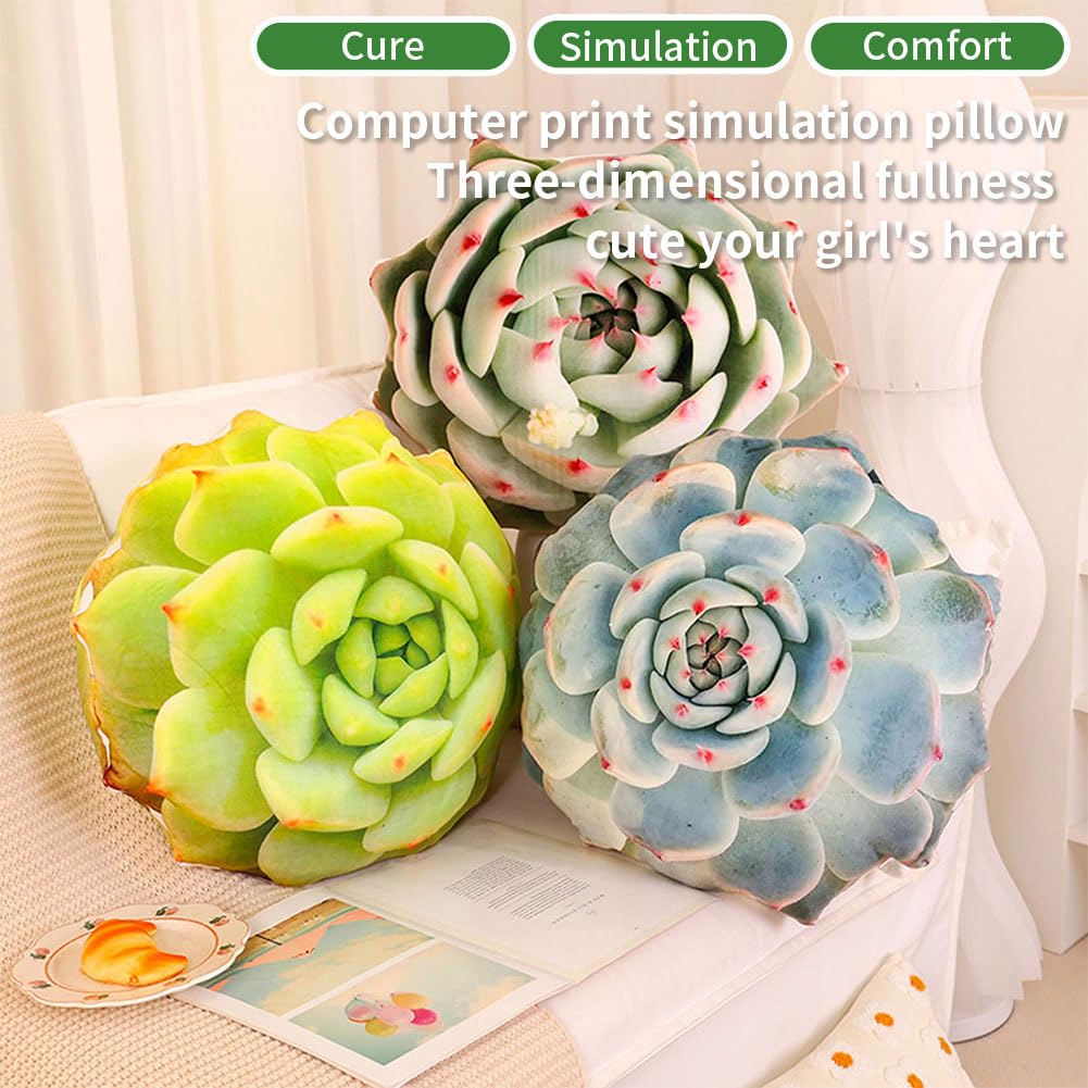 Almohada grande 3D para decoración del hogar, cojín decorativo con forma de planta suave, cojín tatami para decoración del hogar, dormitorio, sala de estar, sofá, oficina (verde, 75 cm)