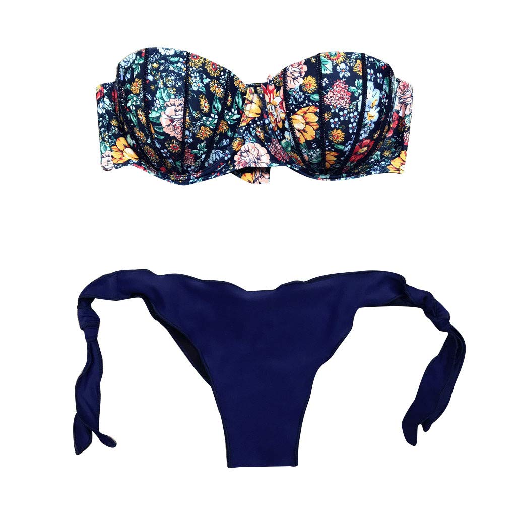 WENOVL Bikini Mujer con Relleno y Push up, Conjunto de Bikini para Mujer Traje de Baño en Dos Piezas Tankini Vest + Short de Baño Traje Conjunto de Bañador Swim