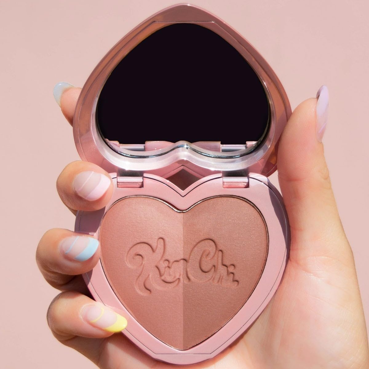 KimChiChic Beauty Thailor Blush Duo, Heart-Shaped Compact with Mirror, Buildable, Silky Matte & Shimmer Finish, Cruelty-Free Blush Palette, Vacation - Image 2