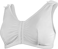 Vista 6 de McKesson Sujetador quirúrgico de algodón y elastano blanco Sujetador posquirúrgico para soporte de pecho de cobertura completa con compresión
