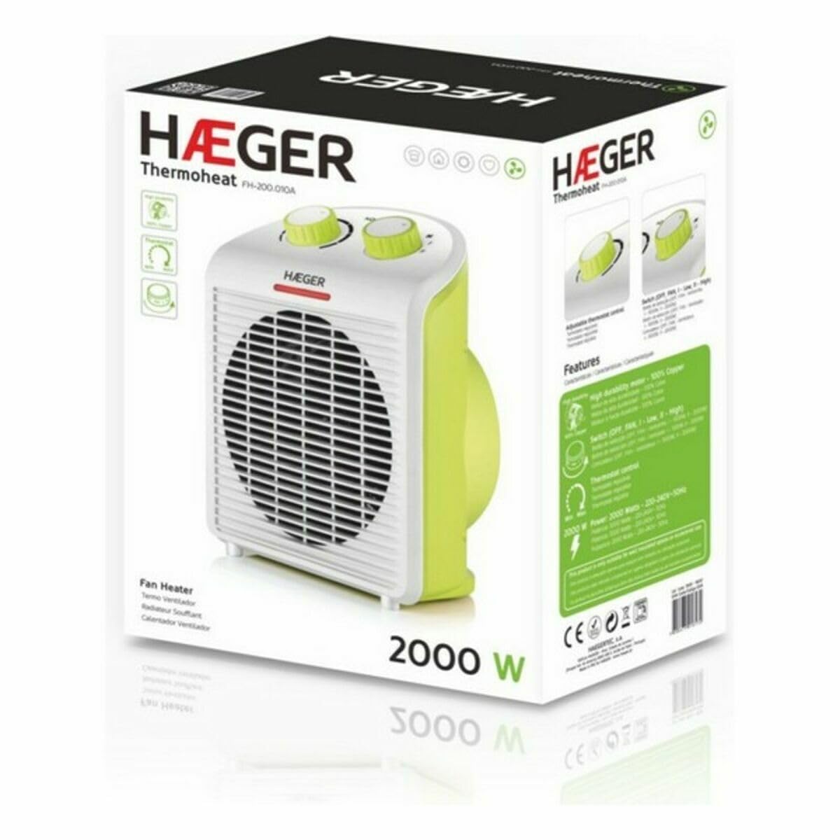 Haeger FH-200.010A Calefactor Thermoheat, 2000W