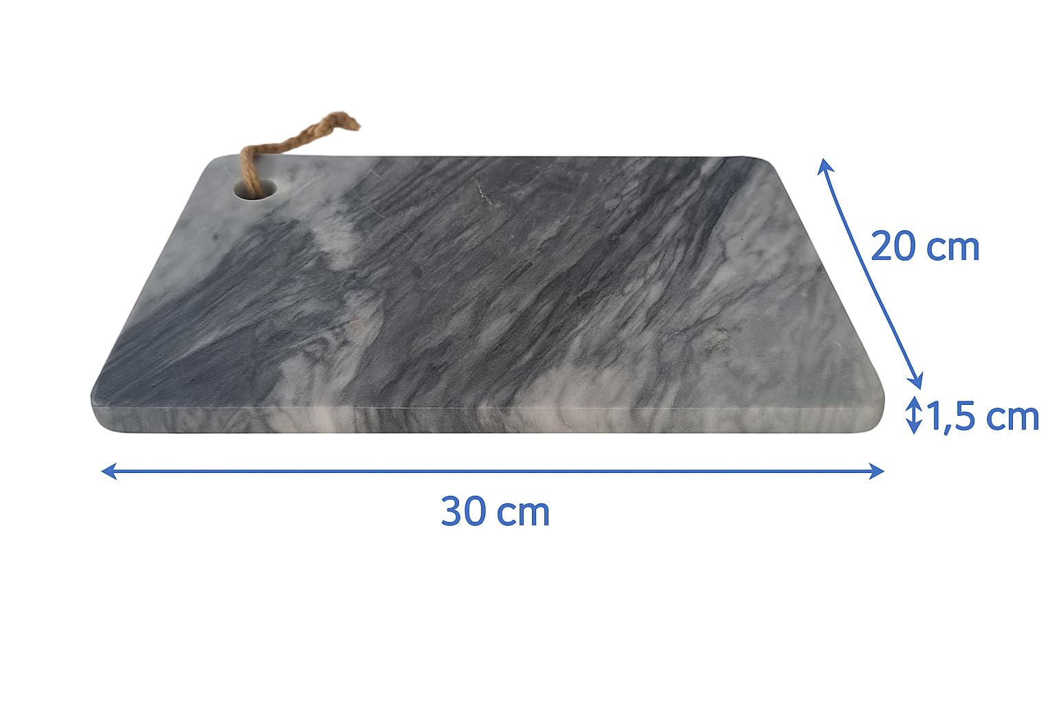 FILO – Tagliere in Marmo di Carrara Venato 30x20 cm | Elegante, Lucido, Artigianale | Ideale per Formaggi, Sushi, Salumi | Arredo Tavola Design