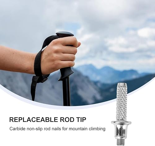 Miniatura 3 de Puntas de bastón de senderismo, 6 piezas, punta de acero de alto carbono, accesorios para exteriores, accesorios de viaje, accesorios de senderismo,