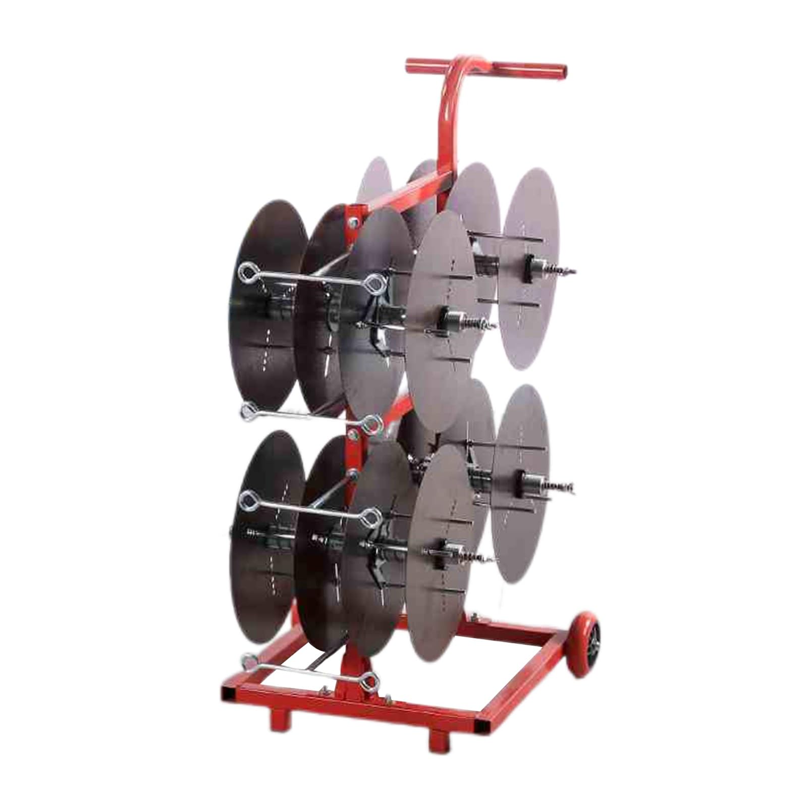 ZFUCMAYL Wire Spool Rack,Wire Spool Rack Dispenser,Transportable 8 Axle Cable Caddy,Work Independently,Mobile Cart for Workplace Efficiency(8 Reel)