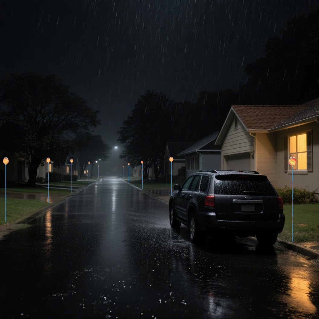 FiberMarker 64inch Driveway Reflectors 8pack, Foldable Reflective Driveway Markers, Fiberglass Double-Sided Snow Poles for Easy Visibility at Night, Rustproof Weatherproof, Blue (5/16''Dia*64''*8)