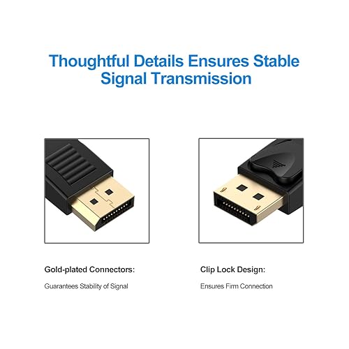 Miniatura 3 de Rankie - Cable DisplayPort a DisplayPort DP a DP resolución 4K 10 pies color negro