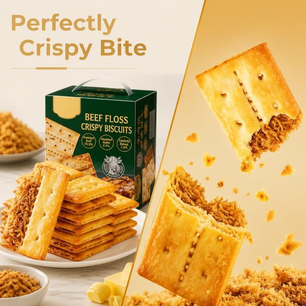 Galletas Sandwich Crujientes Sabor Carne Caja 418g