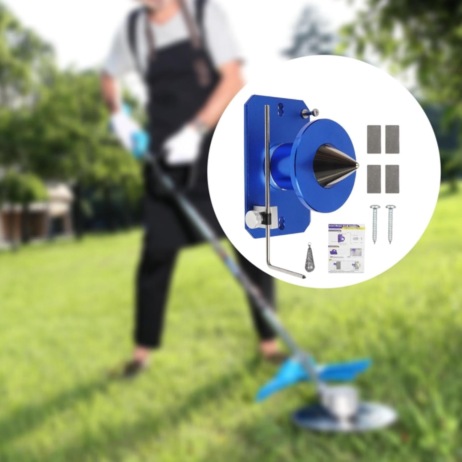 Wall Mounted Holder for Lawn Mower Blade Balancer 3.3x5.3x3.9inch, Blue