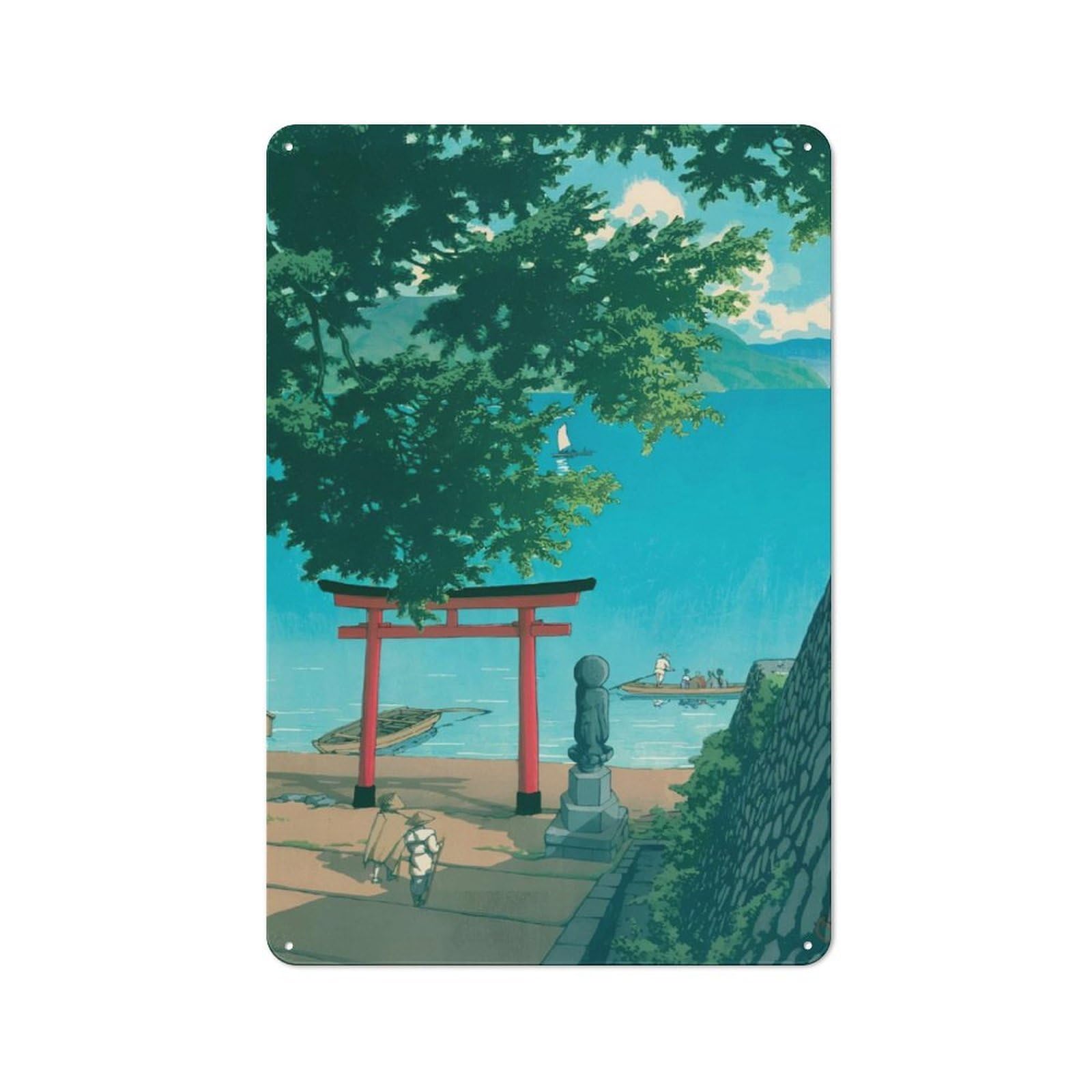 Junmoney Nikko Chuzenji Lake Tin Sign 30X20cm For Living Room Wall, Retro Wall Decor, A Decorative Metal Sign For Living Rooms And Feature Walls